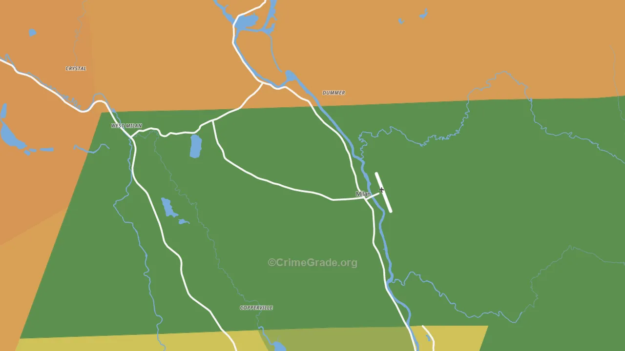 Milan, NH Map of Drug-Related Crime Rates
