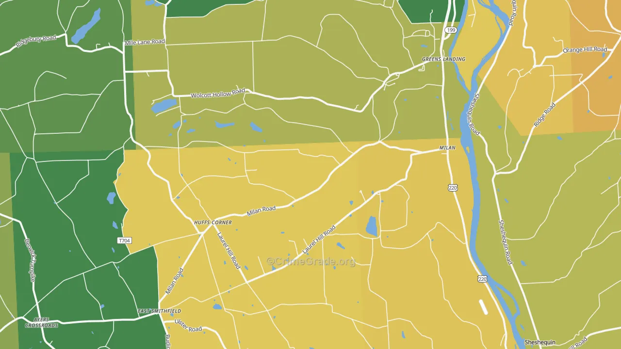 Milan, PA Map of Drug-Related Crime Rates