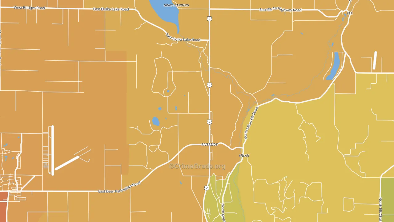 Milan, WA Map of Drug-Related Crime Rates
