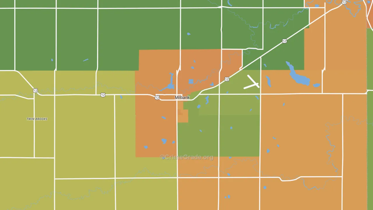 Milbank, SD Map of Drug-Related Crime Rates