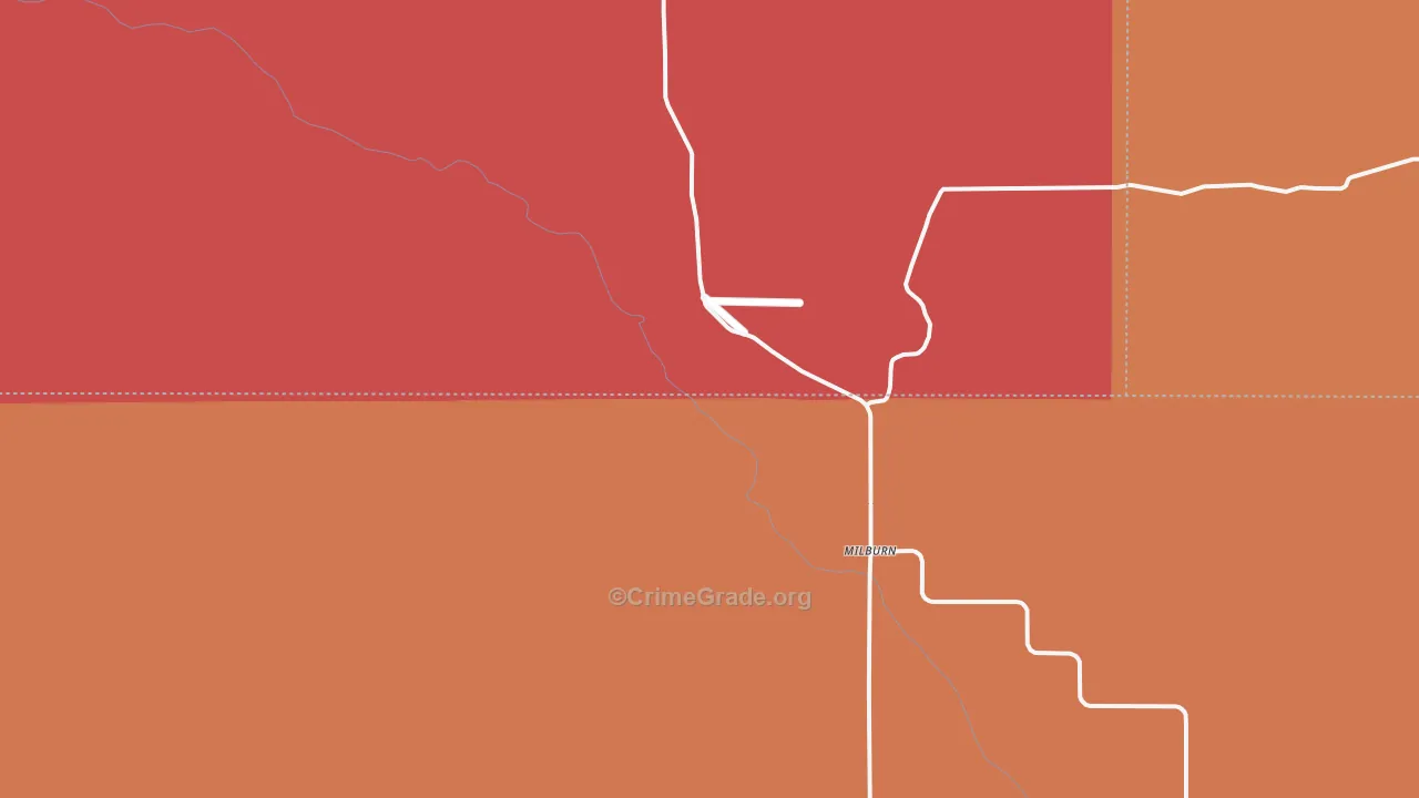 Milburn, NE Map of Drug-Related Crime Rates