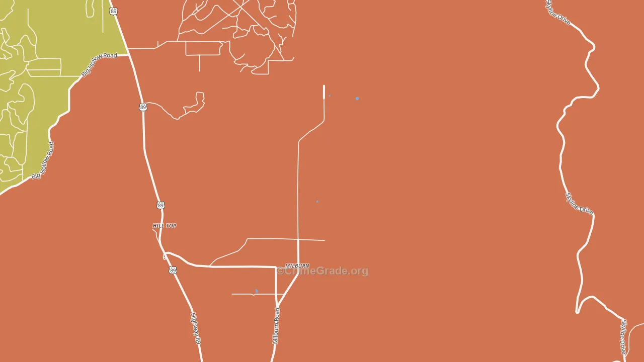 Milburn, UT Map of Drug-Related Crime Rates