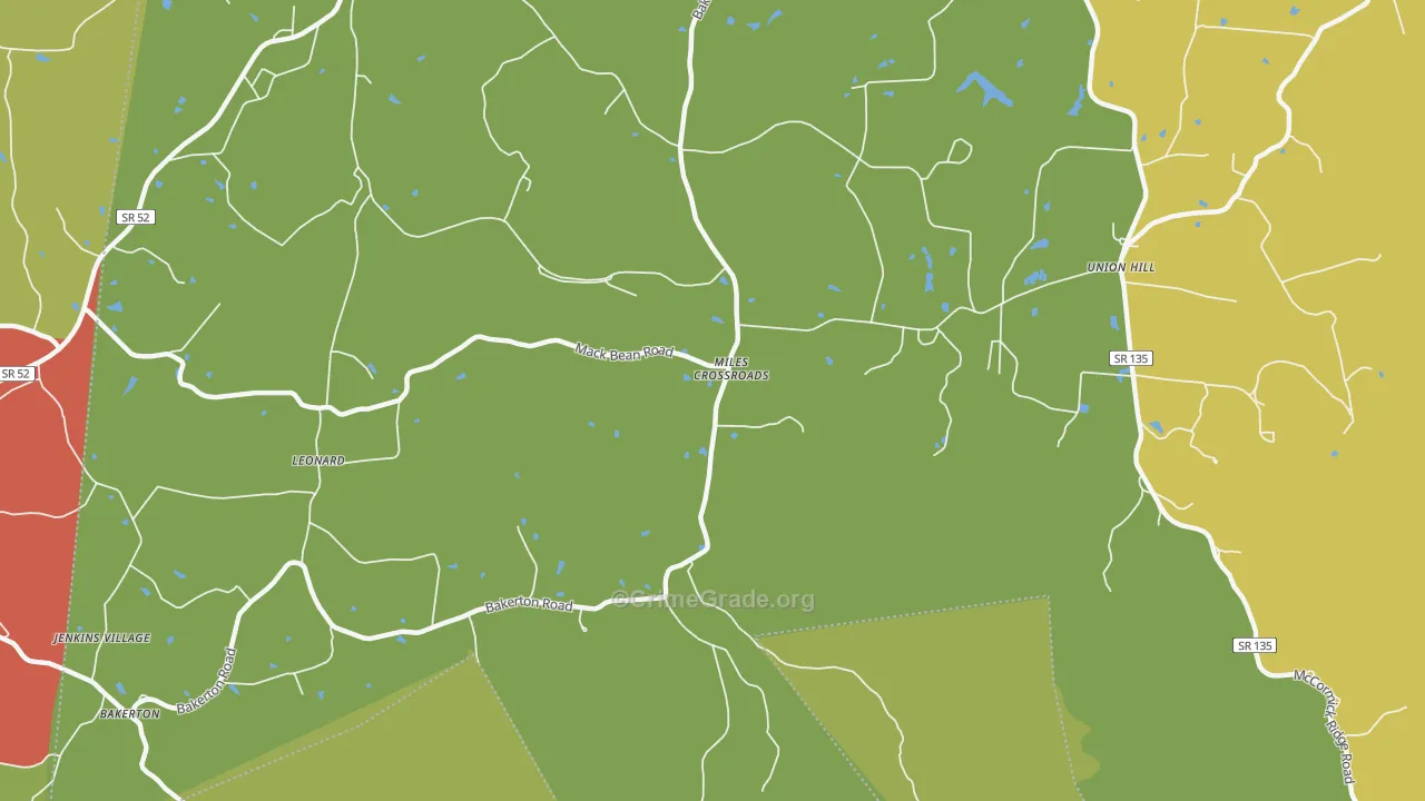 Miles Crossroads, TN Map of Drug-Related Crime Rates