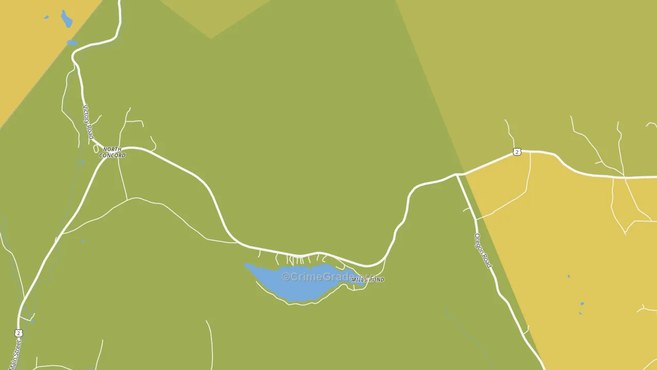 Miles Pond, VT Map of Drug-Related Crime Rates