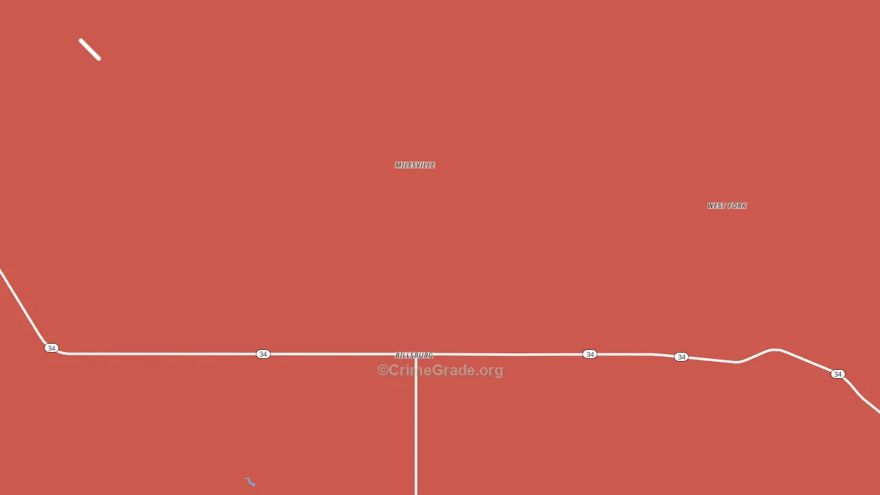 Milesville, SD Map of Drug-Related Crime Rates