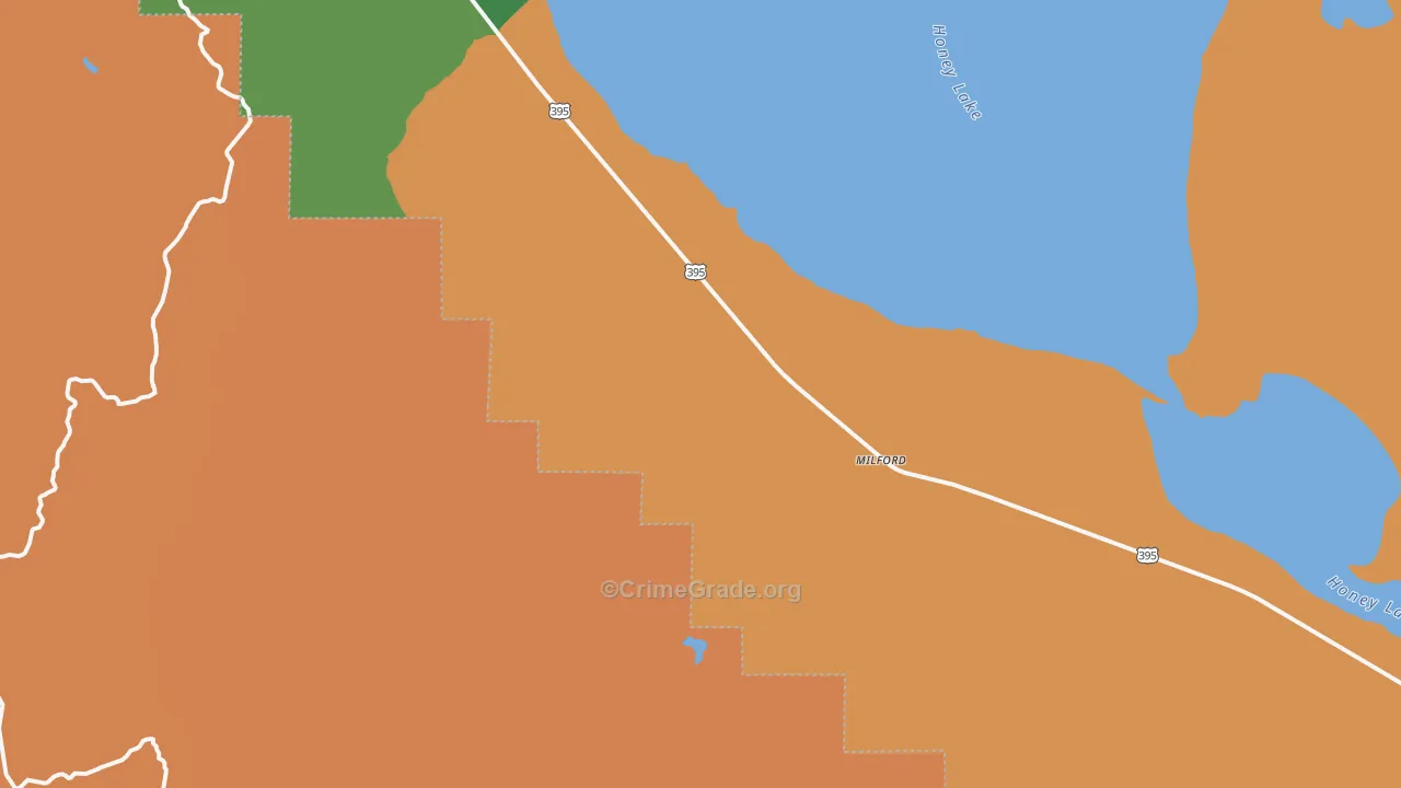 Milford, CA Map of Drug-Related Crime Rates