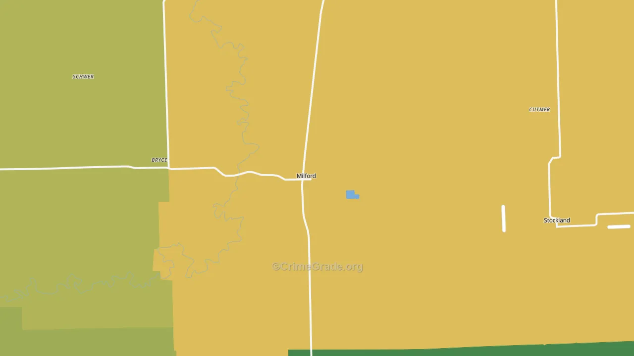 Milford, IL Map of Drug-Related Crime Rates