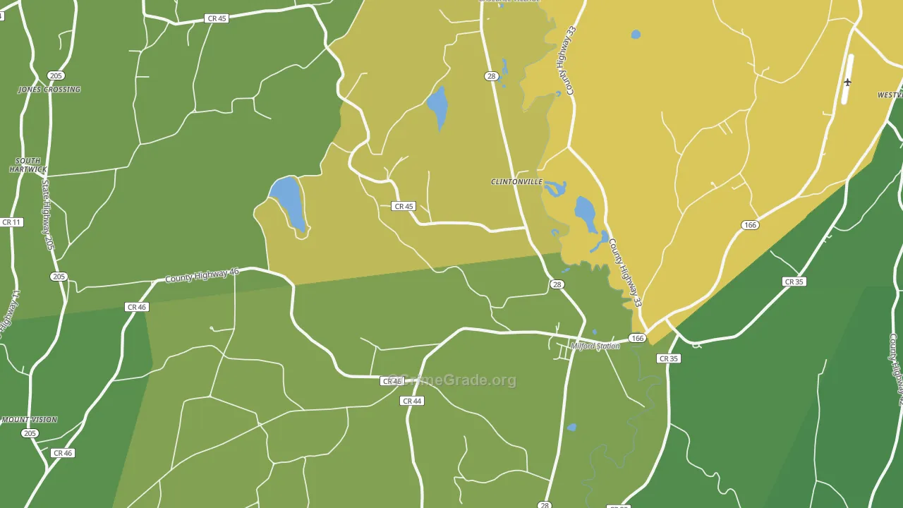 Milford, NY Map of Drug-Related Crime Rates