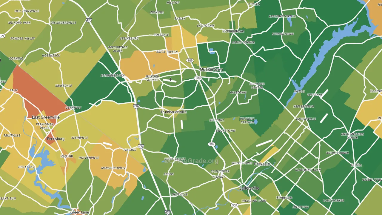 Milford Square, PA Map of Drug-Related Crime Rates