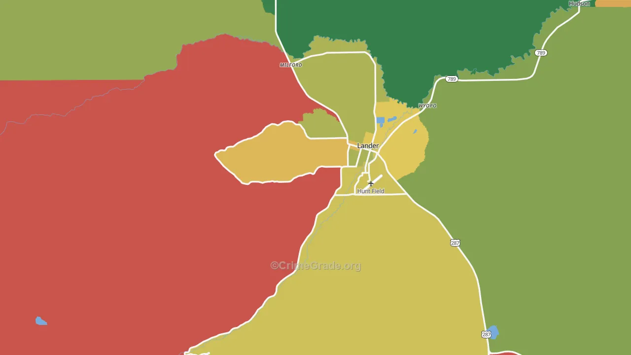 Milford, WY Map of Drug-Related Crime Rates