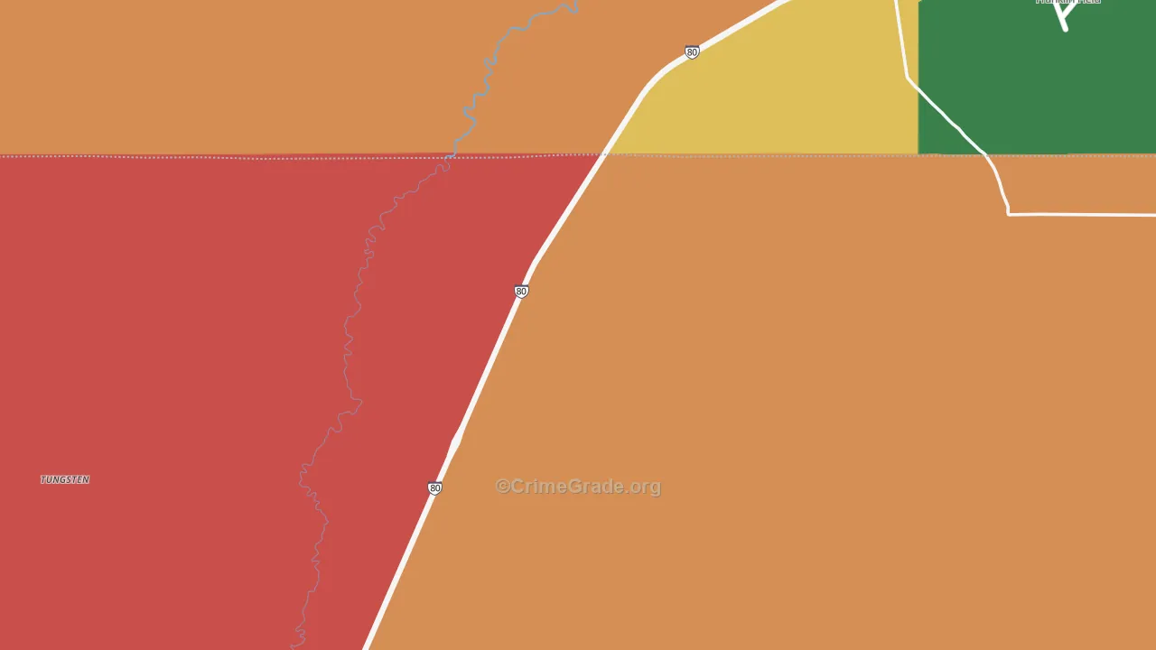 Mill City, NV Map of Drug-Related Crime Rates