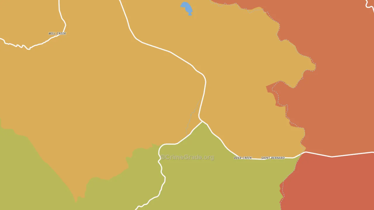 Mill Creek, CA Map of Drug-Related Crime Rates