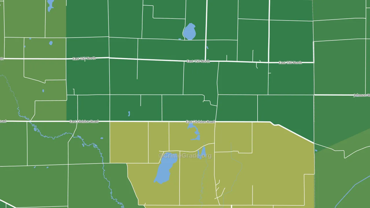 Mill Creek, IN Map of Drug-Related Crime Rates