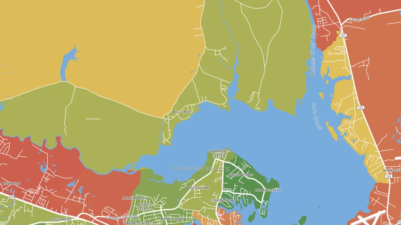 Mill Creek, NC Map of Drug-Related Crime Rates
