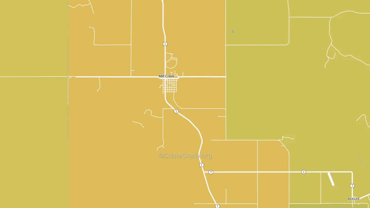 Mill Creek, OK Map of Drug-Related Crime Rates