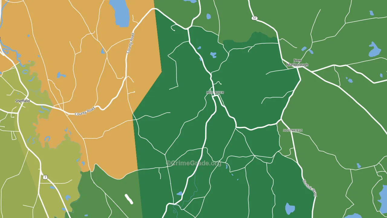 Mill River, MA Map of Drug-Related Crime Rates