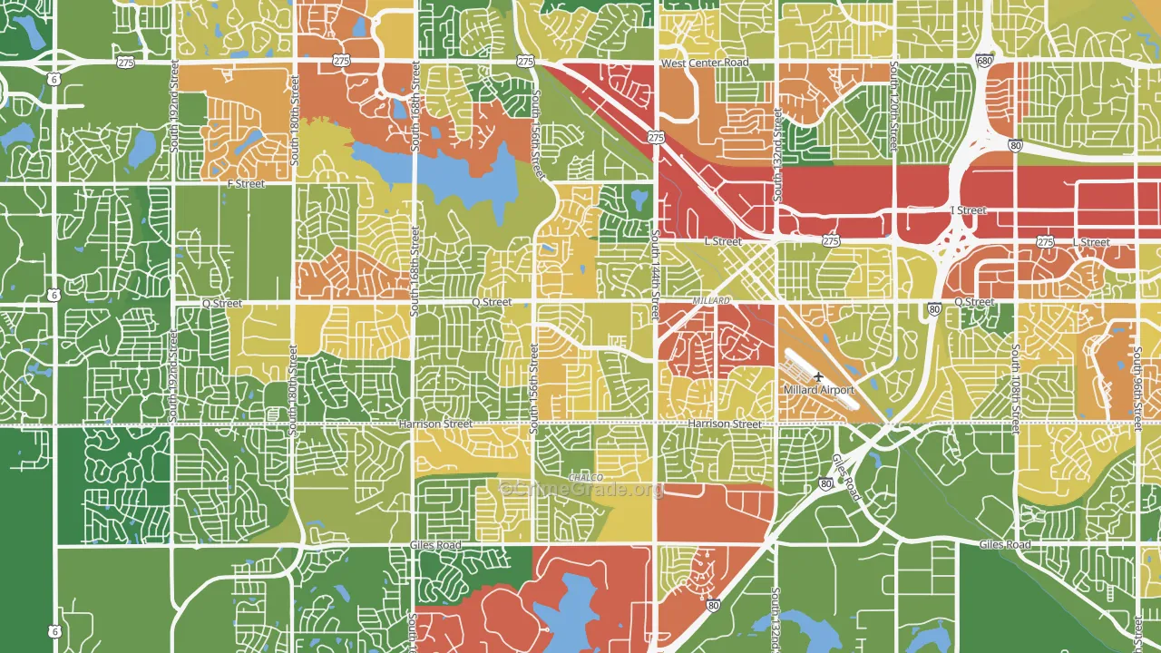 Millard, Omaha, NE Map of Drug-Related Crime Rates