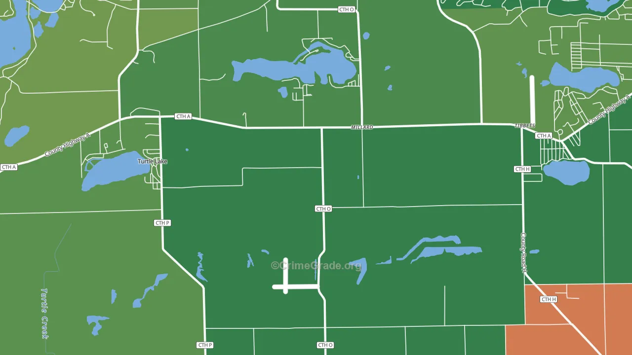Millard, WI Map of Drug-Related Crime Rates