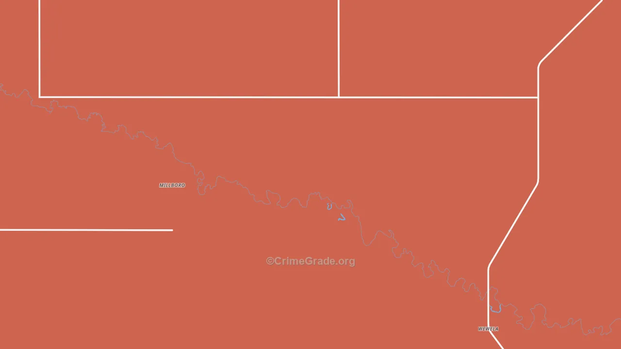 Millboro, SD Map of Drug-Related Crime Rates