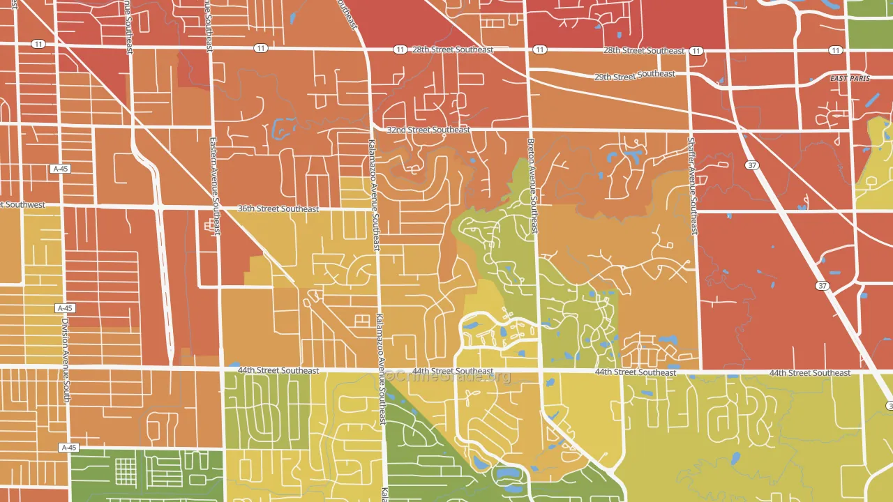 Millbrook, Grand Rapids, MI Map of Drug-Related Crime Rates