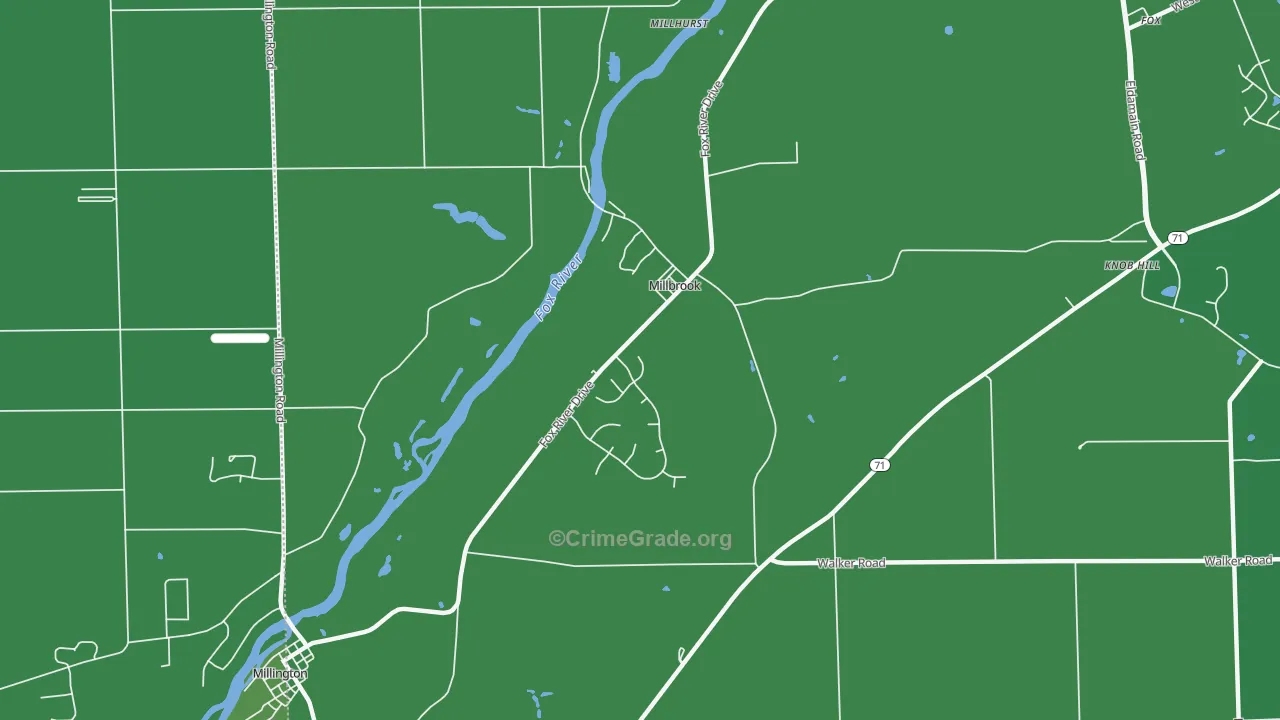 Millbrook, IL Map of Drug-Related Crime Rates