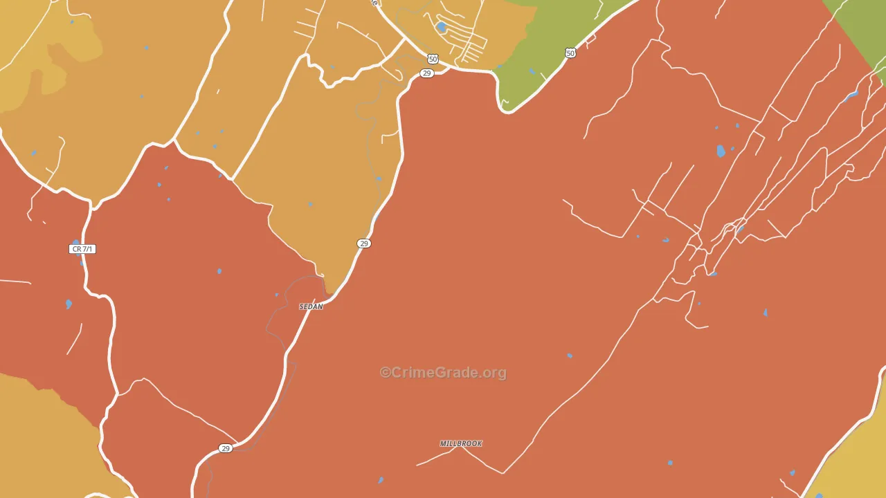 Millbrook, WV Map of Drug-Related Crime Rates