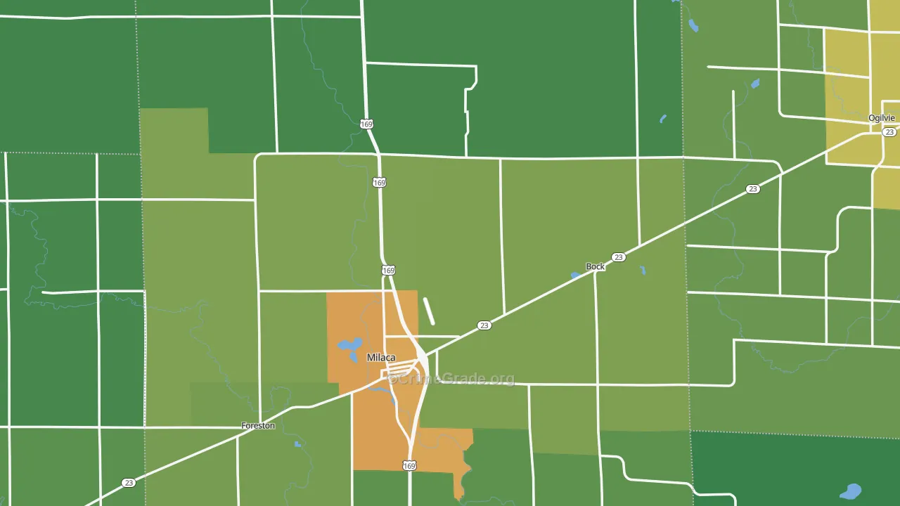 Mille Lacs County, MN Map of Drug-Related Crime Rates
