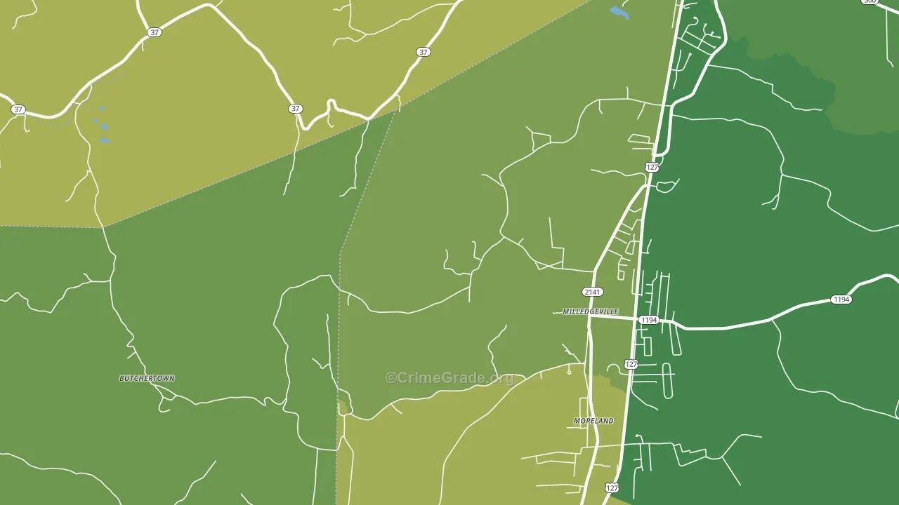 Milledgeville, KY Map of Drug-Related Crime Rates