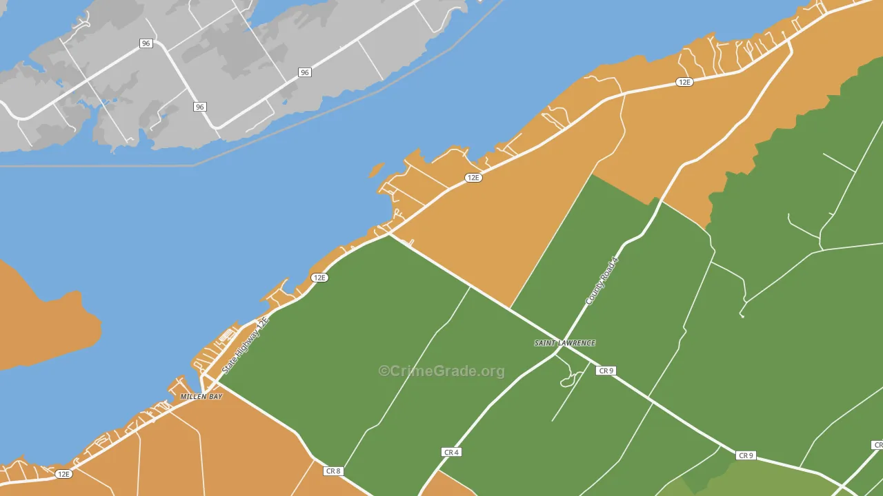 Millen Bay, NY Map of Drug-Related Crime Rates