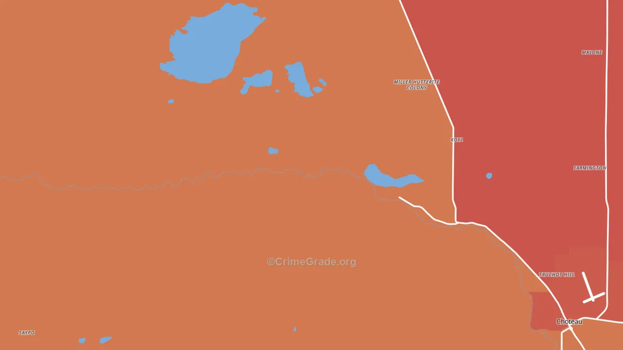 Miller Colony, MT Map of Drug-Related Crime Rates