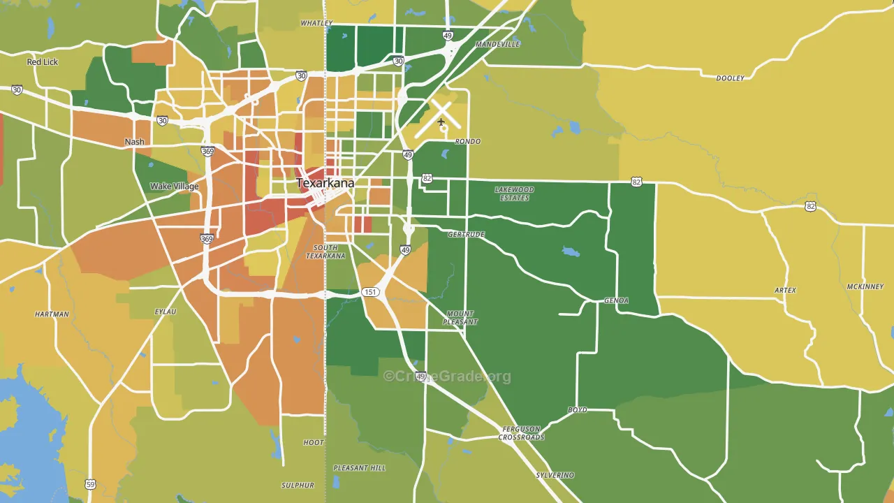 Miller County, AR Map of Drug-Related Crime Rates