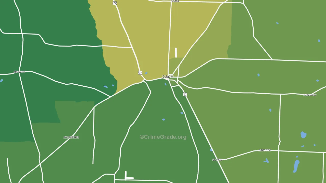 Miller County, GA Map of Drug-Related Crime Rates