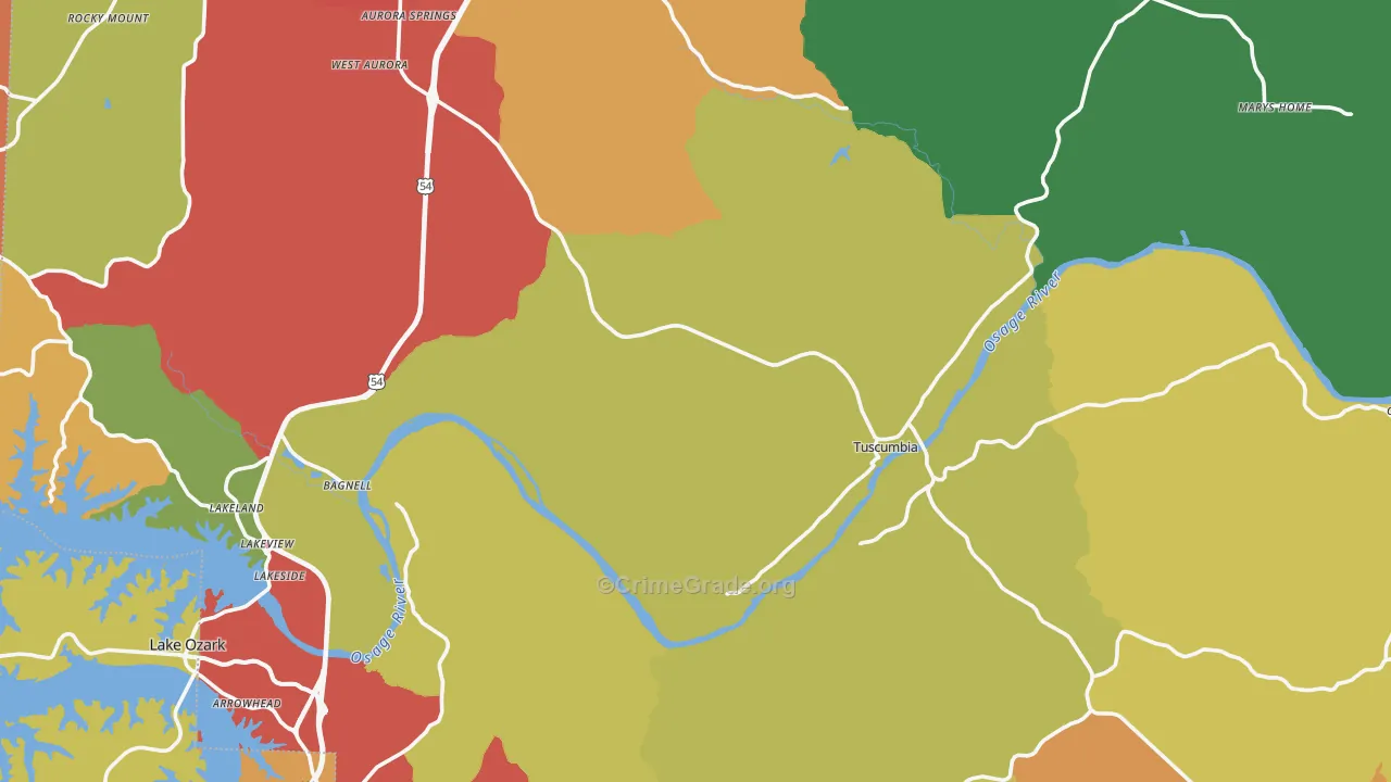 Miller County, MO Map of Drug-Related Crime Rates