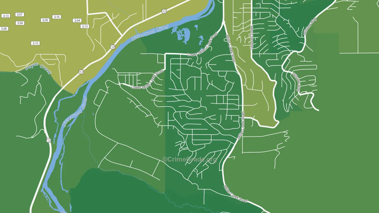 Miller Creek, Missoula, MT Map of Drug-Related Crime Rates