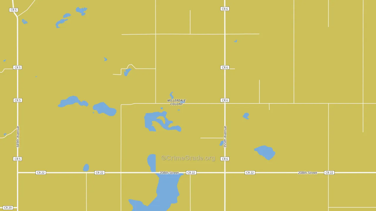 Miller Dale Colony, SD Map of Drug-Related Crime Rates