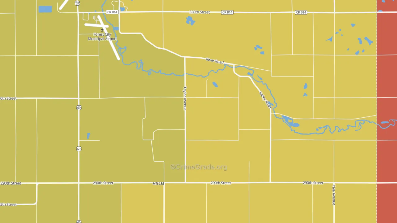 Miller, IA Map of Drug-Related Crime Rates