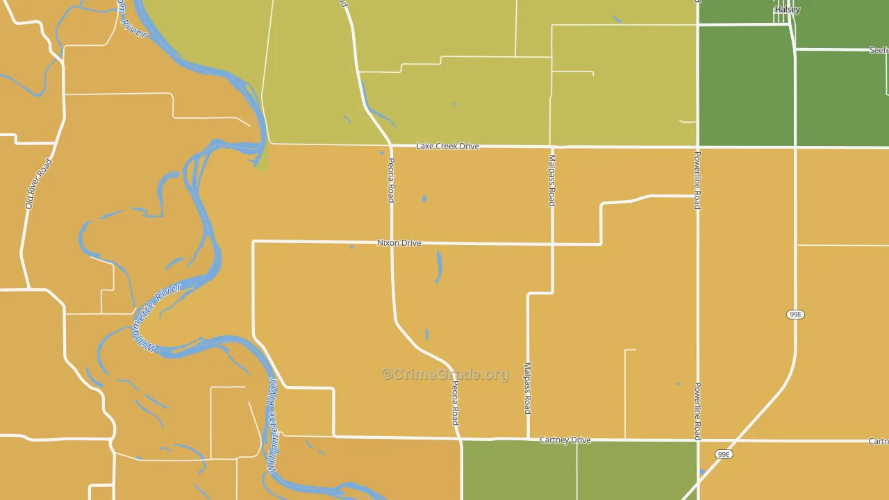 Miller, OR Map of Drug-Related Crime Rates