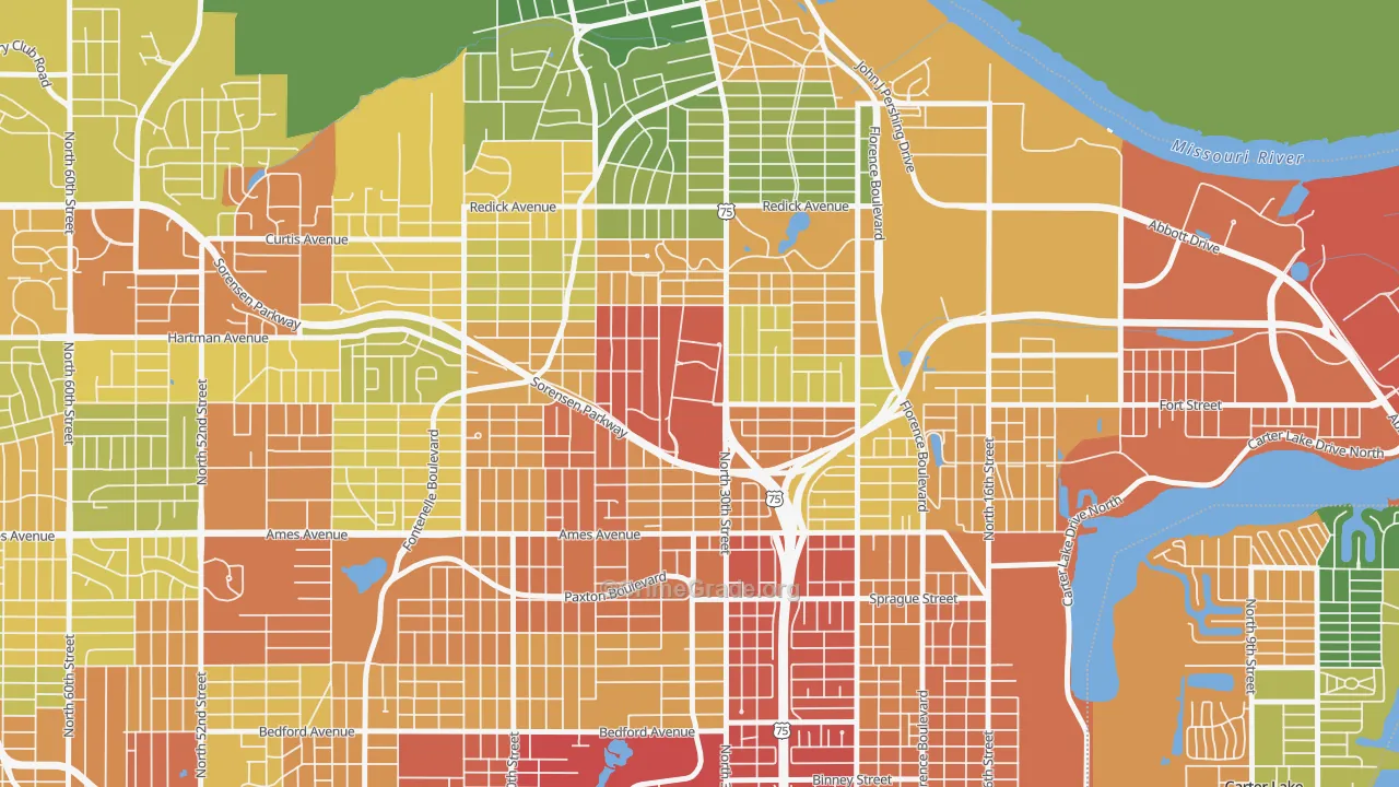 Miller Park Minne Lusa Area, Omaha, NE Map of Drug-Related Crime Rates