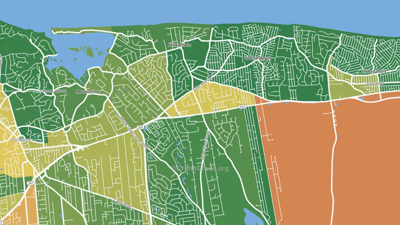 Miller Place, NY Map of Drug-Related Crime Rates