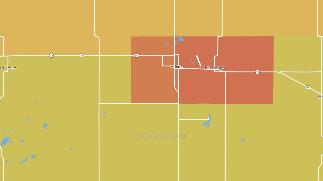 Miller, SD Map of Drug-Related Crime Rates