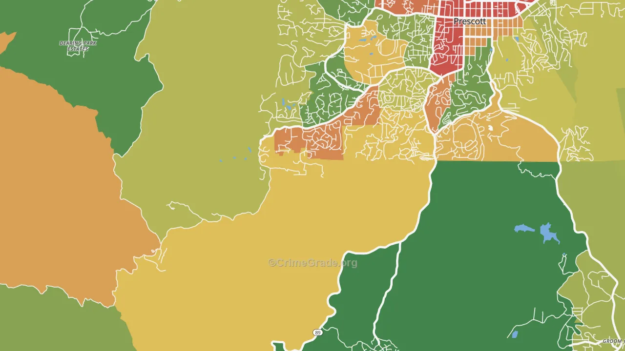 Miller Valley, AZ Map of Drug-Related Crime Rates