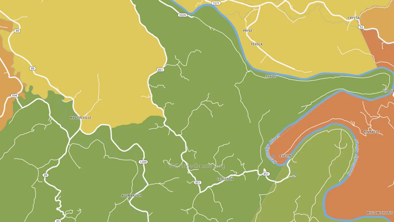 Millers Creek, KY Map of Drug-Related Crime Rates
