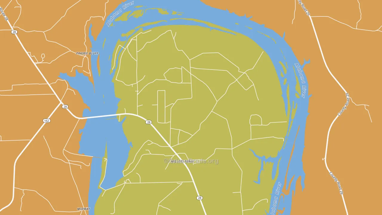 Millers Ferry, AL Map of Drug-Related Crime Rates