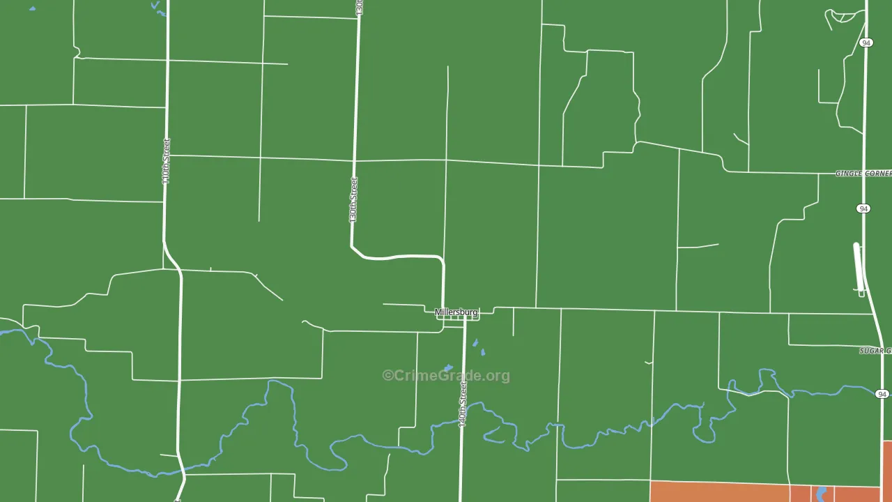 Millersburg, IL Map of Drug-Related Crime Rates