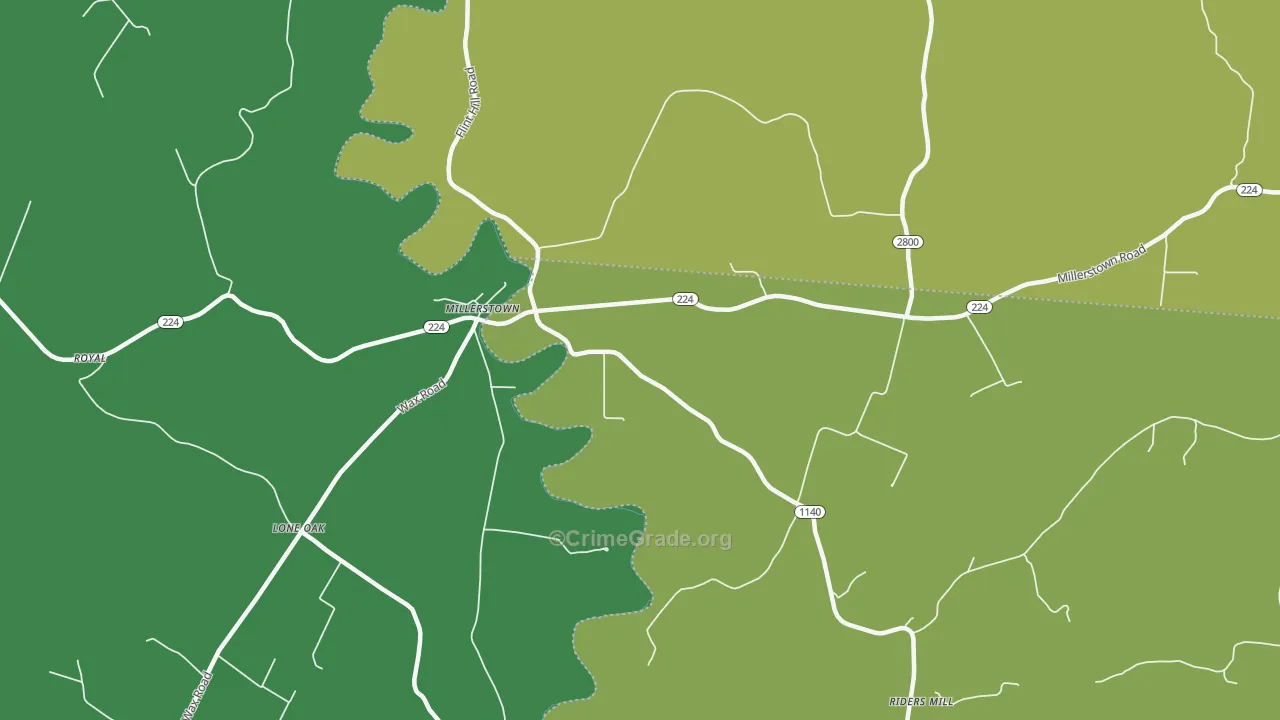 Millerstown, KY Map of Drug-Related Crime Rates
