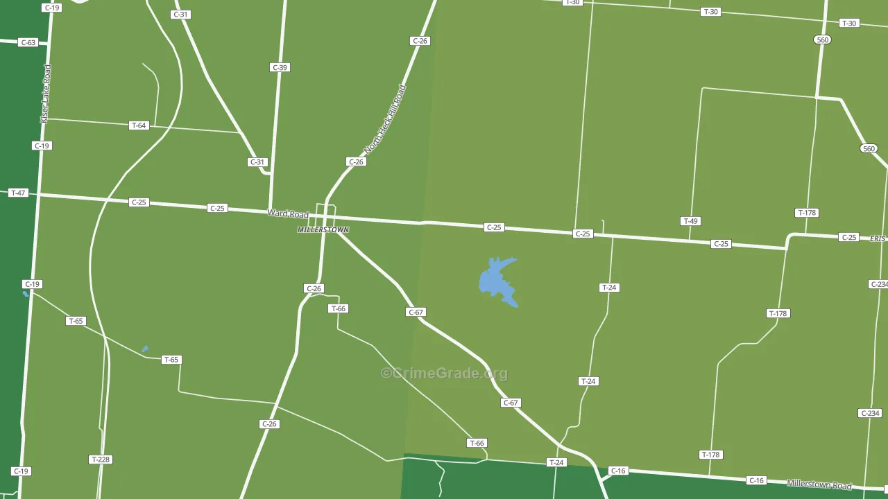 Millerstown, OH Map of Drug-Related Crime Rates