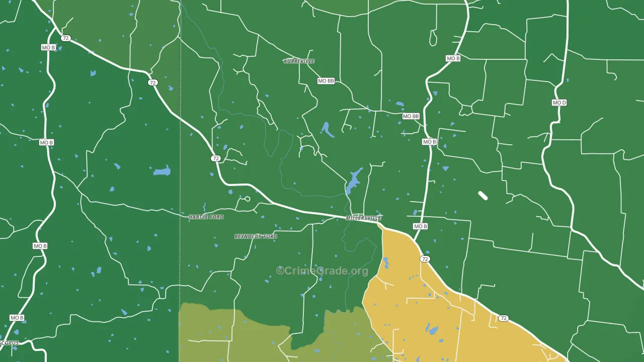 Millersville, MO Map of Drug-Related Crime Rates