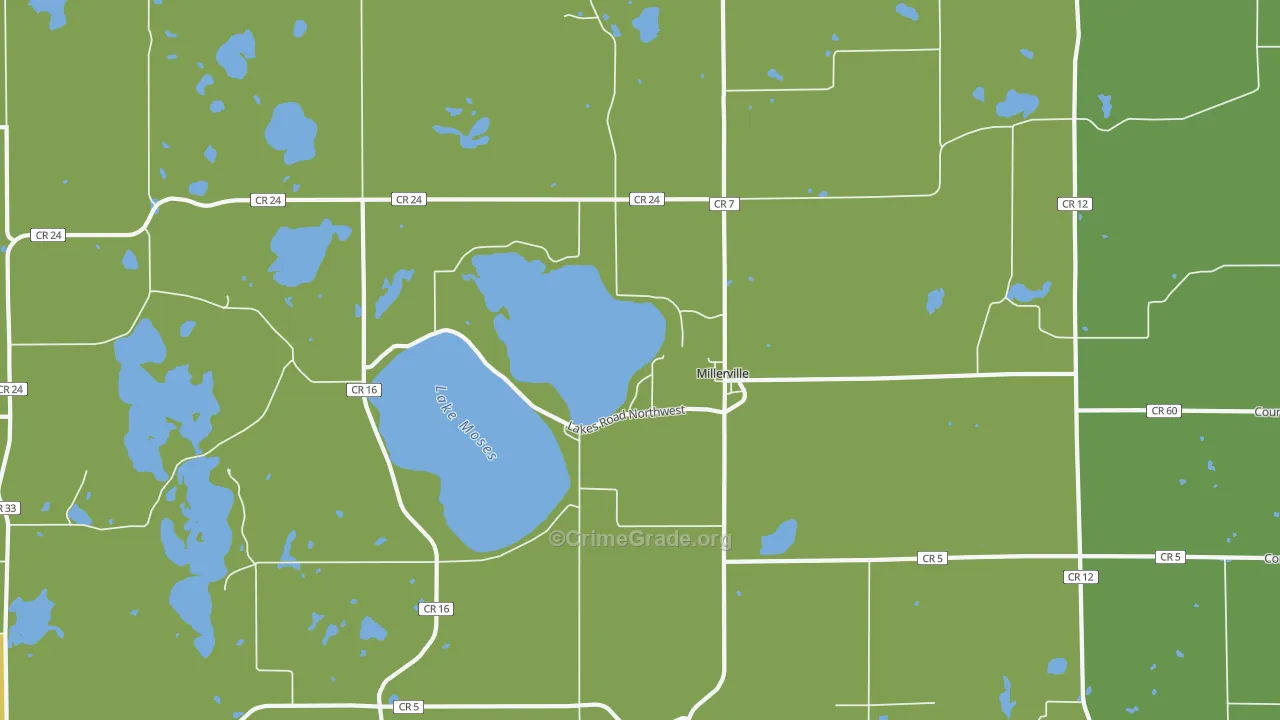 Millerville, MN Map of Drug-Related Crime Rates