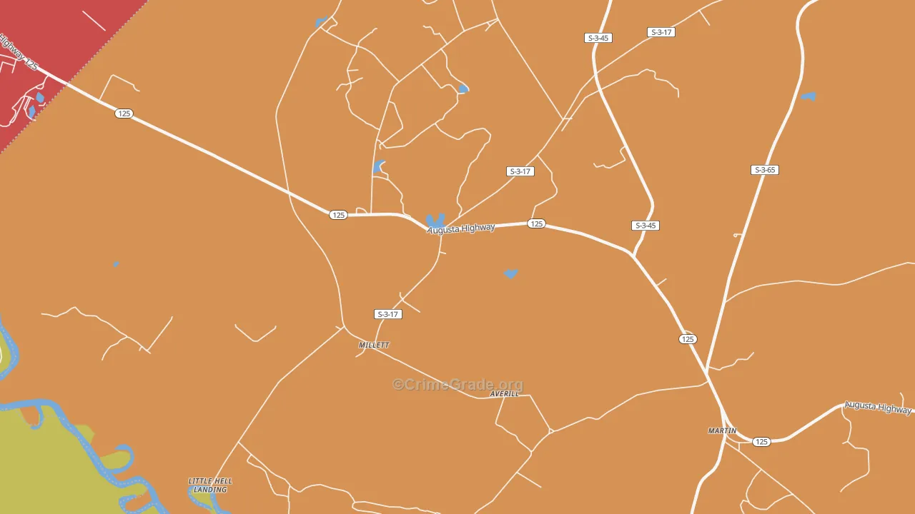 Millett, SC Map of Drug-Related Crime Rates