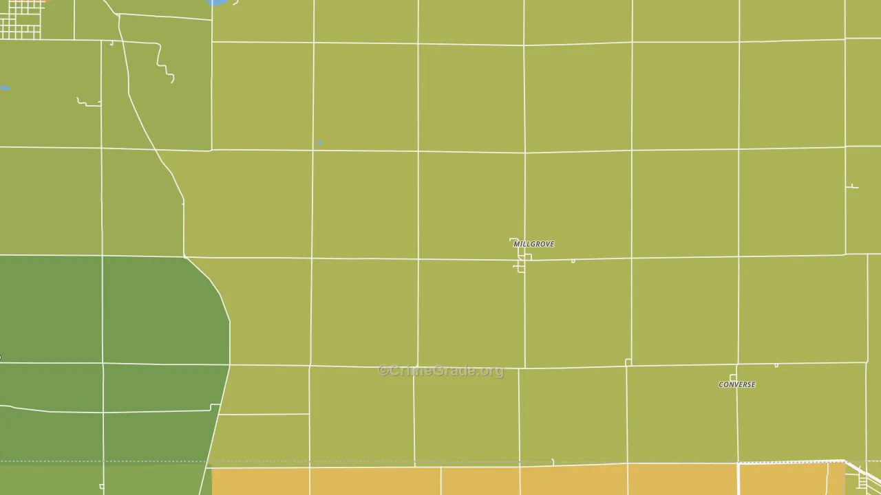 Millgrove, IN Map of Drug-Related Crime Rates